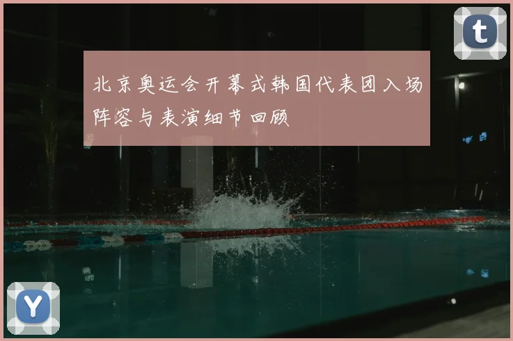 北京奥运会开幕式韩国代表团入场阵容与表演细节回顾